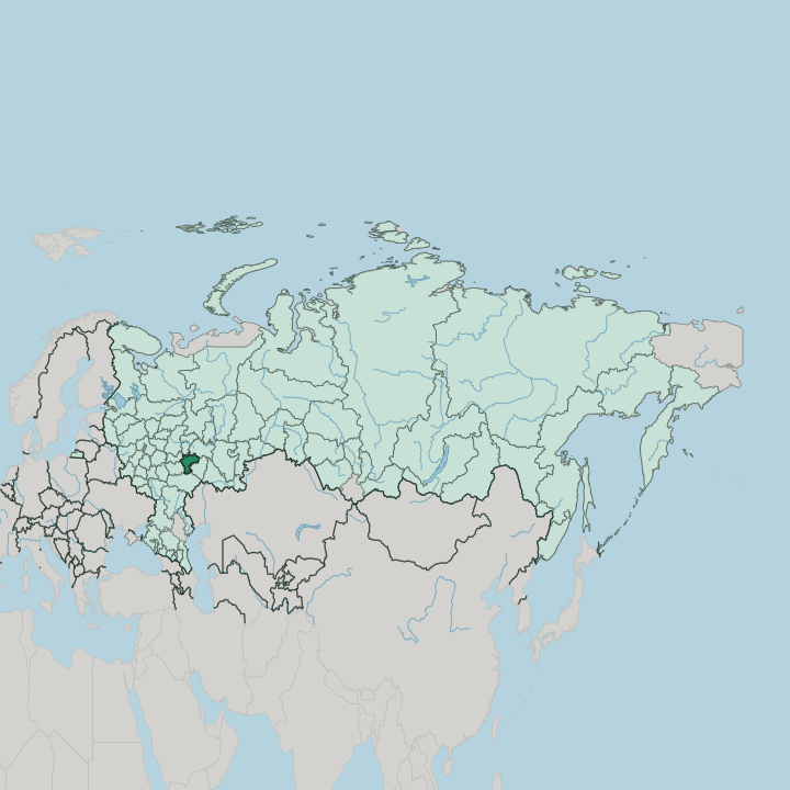 Map showing Ulyanovsk Oblast — In Russia