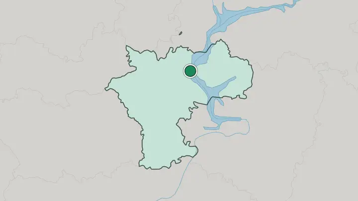 Map of Ulyanovsk in Russia