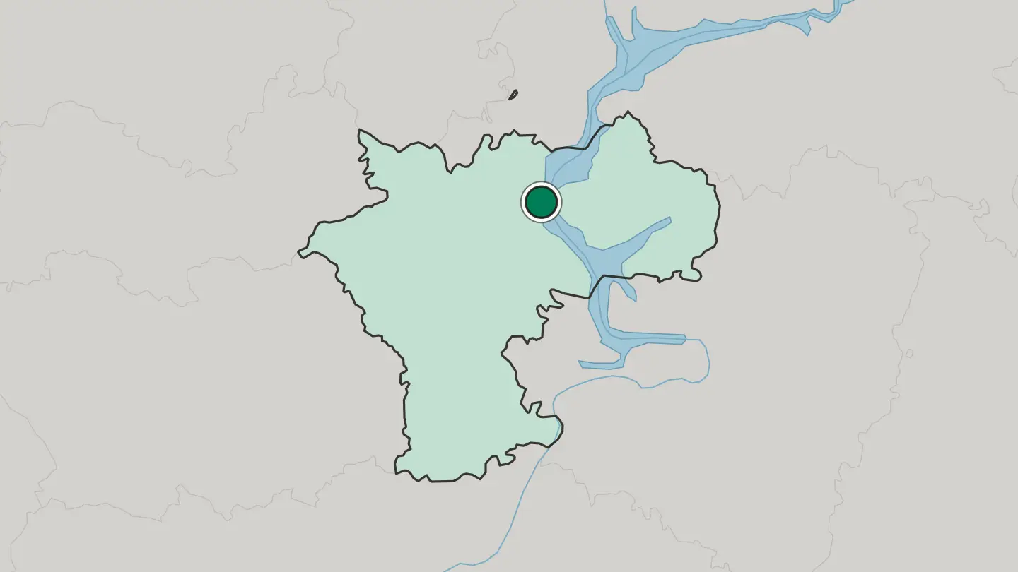 Map of Ulyanovsk in Russia