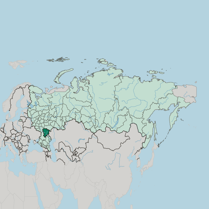Map showing Volgograd Oblast — In Russia