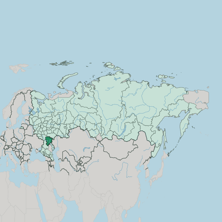 Map showing Volgograd Oblast — In Russia