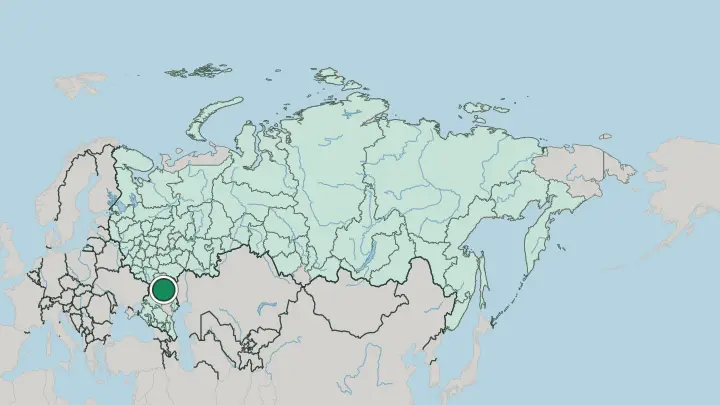 Map of Volgograd in Russia