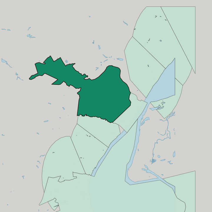 Map showing Dzerzhinskiy District — In Volgograd