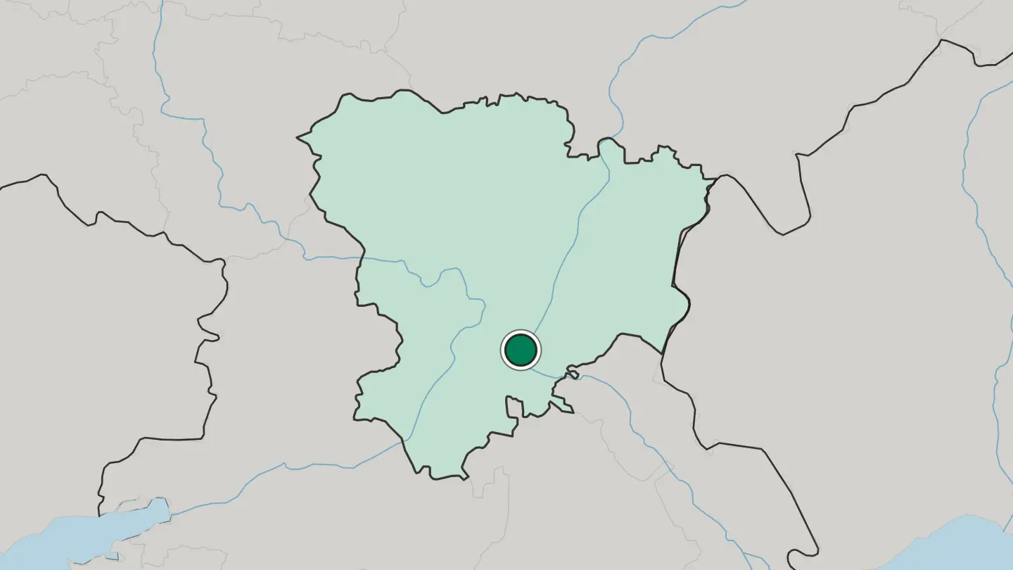 Map of Volgograd in Russia