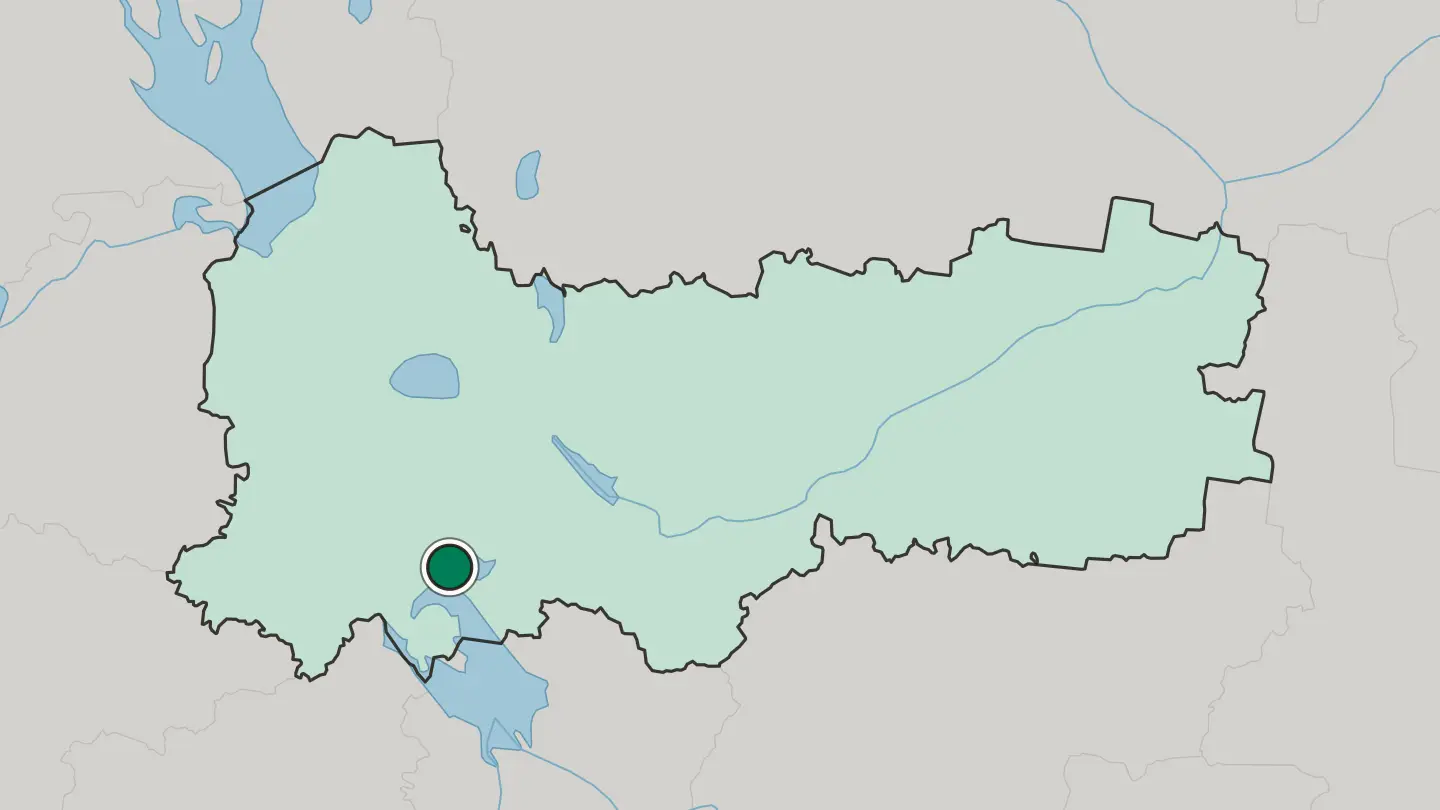 Map of Cherepovets in Russia
