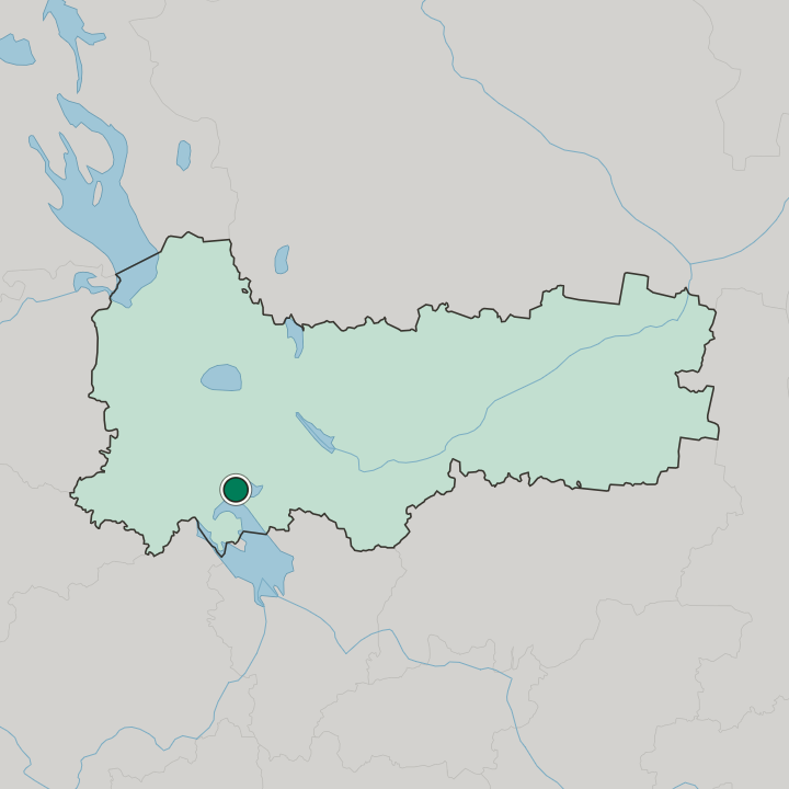 Map showing Cherepovets — In Vologda Oblast