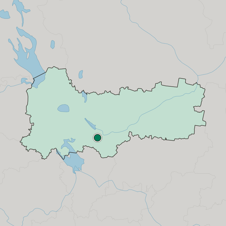 Map showing Vologda — In Vologda Oblast