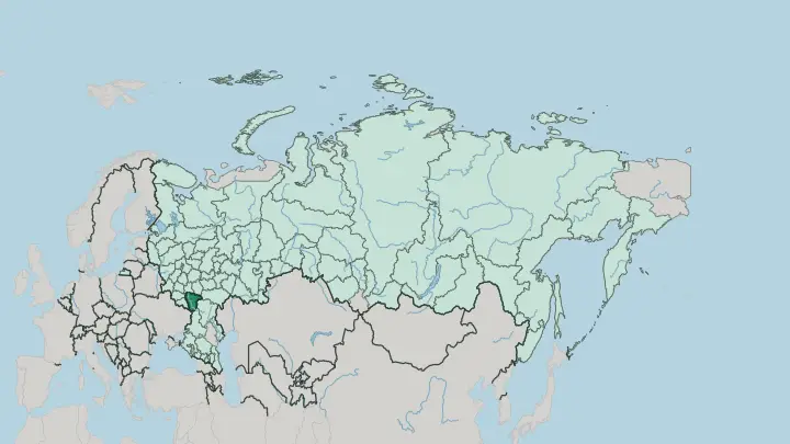 Map of Voronezh Oblast in Russia