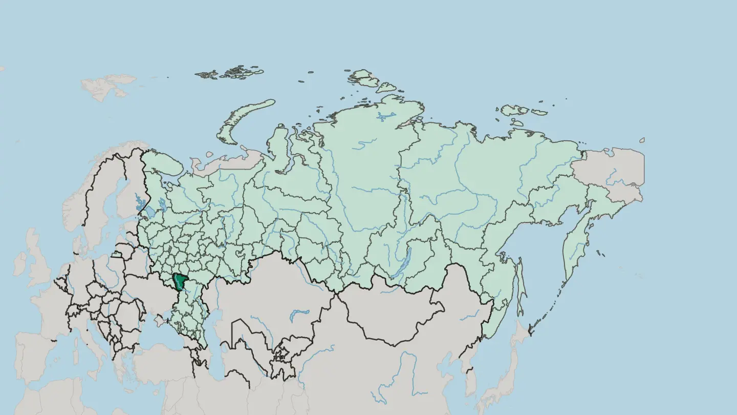 Map of Voronezh Oblast in Russia