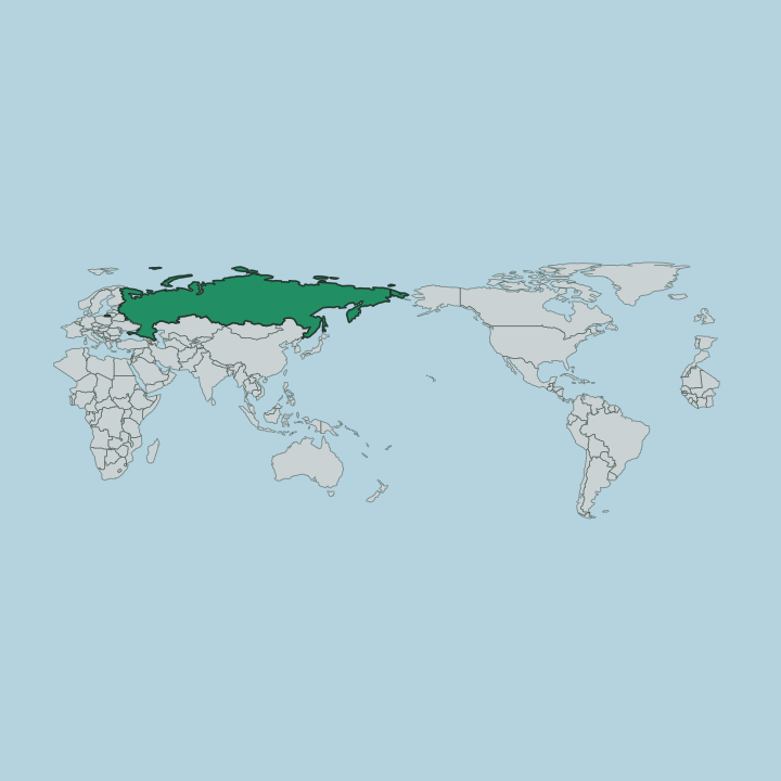 Map showing Russia — Worldwide