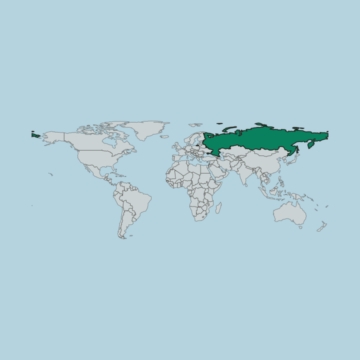 Map showing Russia — Worldwide