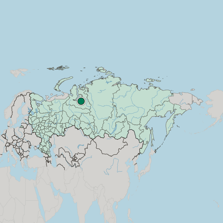 Map showing Novyy Urengoy — In Russia