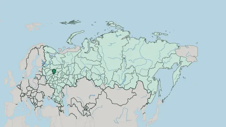 Map of Yaroslavl Oblast in Russia