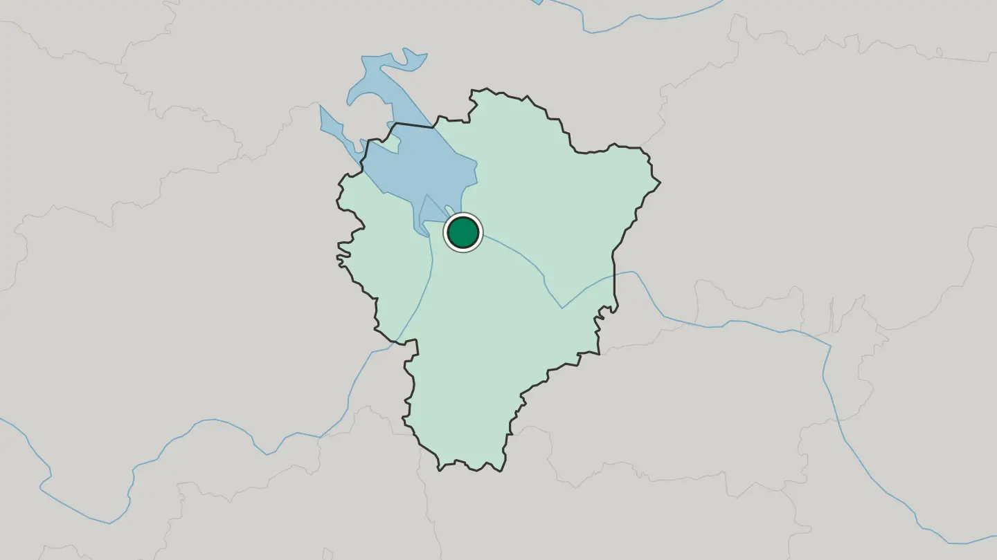 Map of Rybinsk in Russia