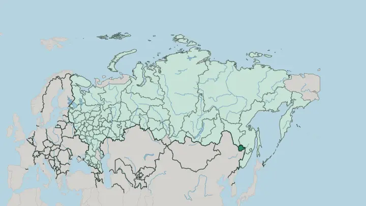 Map of Yevrey (Jewish) Autonomous Oblast in Russia