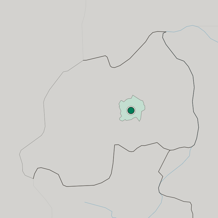 Map showing Kigali — In Rwanda