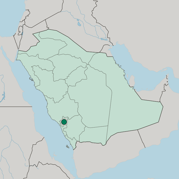 Map showing Al Bahah — In Saudi Arabia