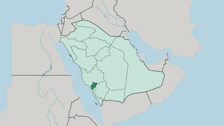 Map of Al Bahah Region in Saudi Arabia