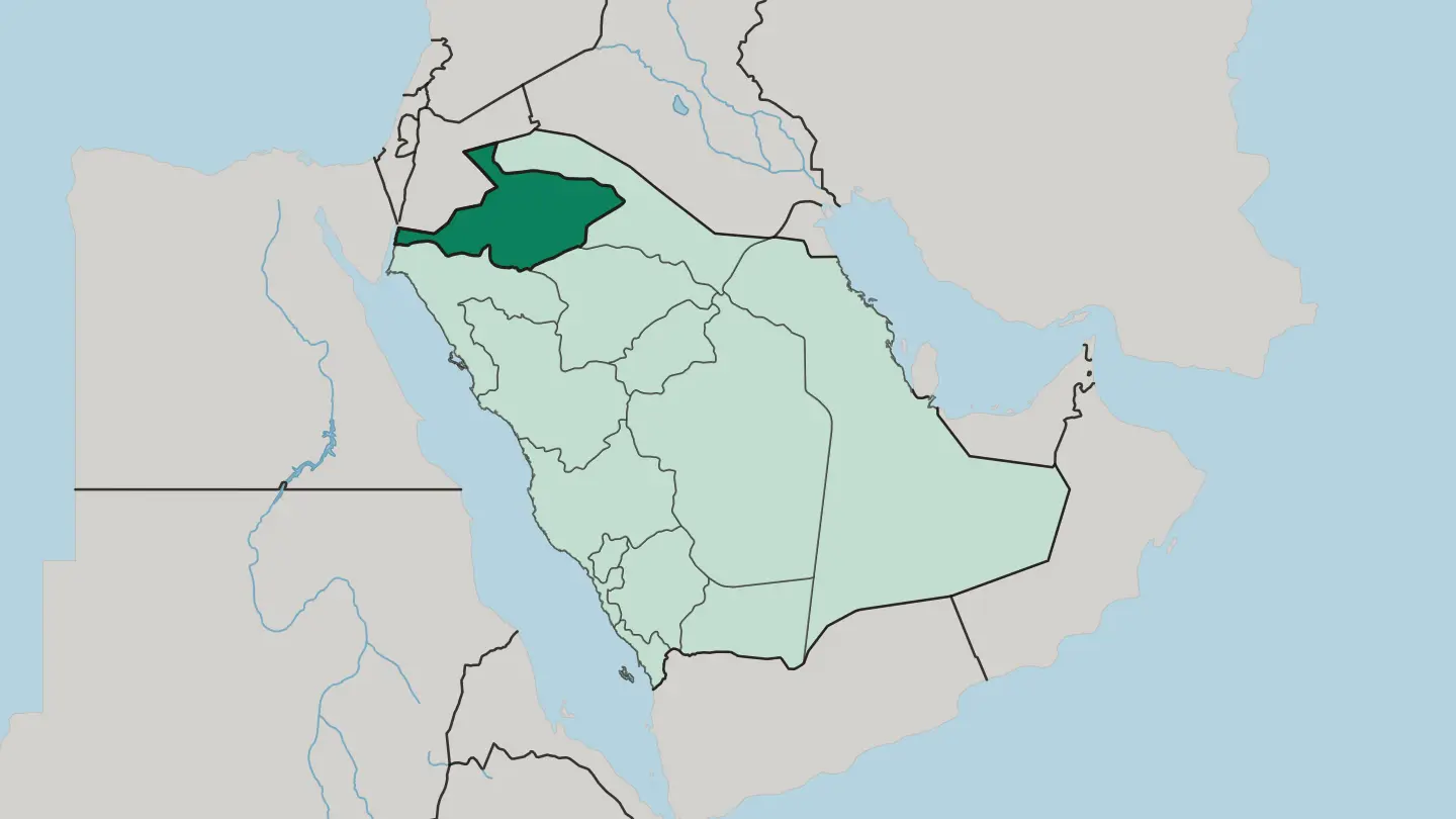 Map of Al Jawf Region in Saudi Arabia