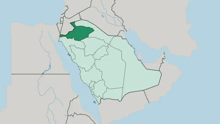 Map of Al Jawf Region in Saudi Arabia