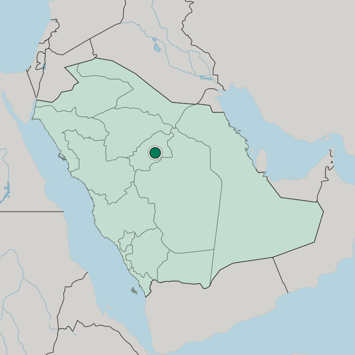 Map showing Ar Rass — In Saudi Arabia