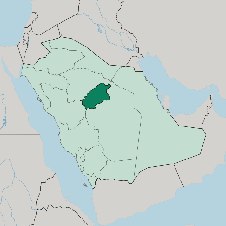 Map showing Al-Qassim Region — In Saudi Arabia