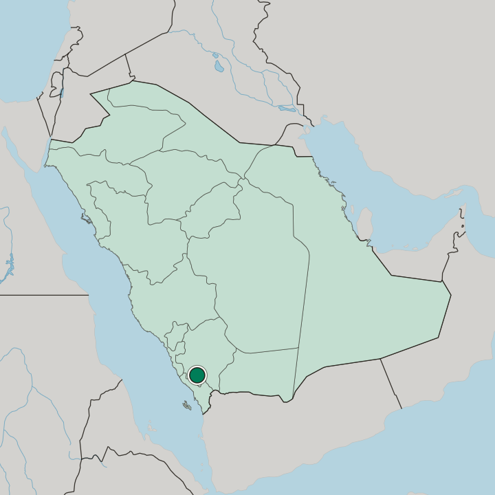 Map showing Abha — In Saudi Arabia