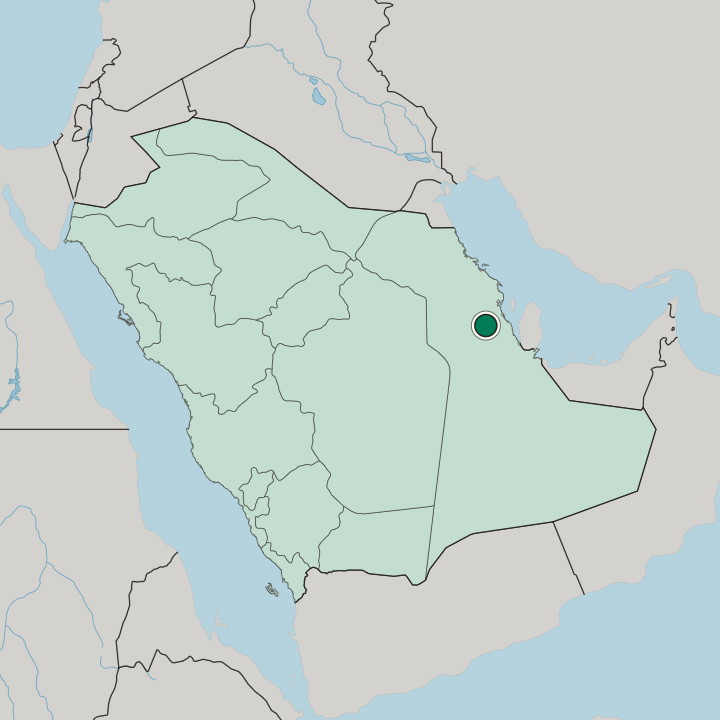 Map showing Al Hufūf — In Saudi Arabia