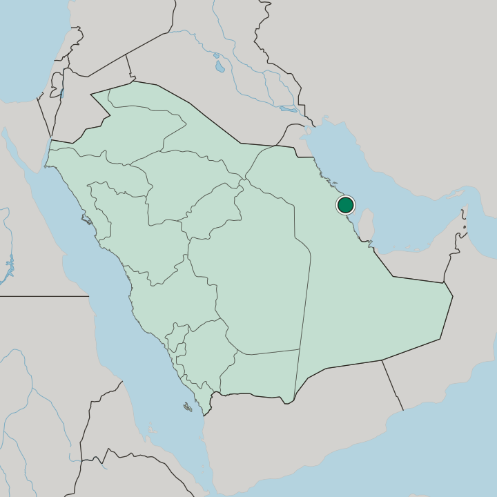 Map showing Dhahran — In Saudi Arabia