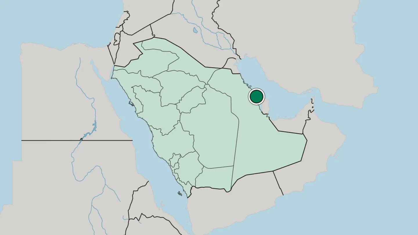 Map of Khobar in Saudi Arabia