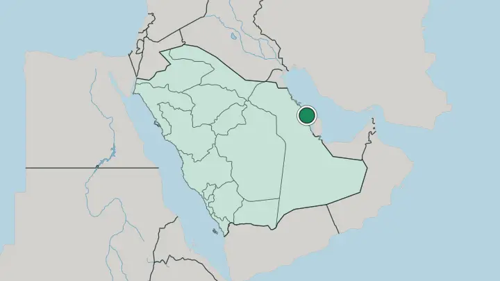 Map of Khobar in Saudi Arabia