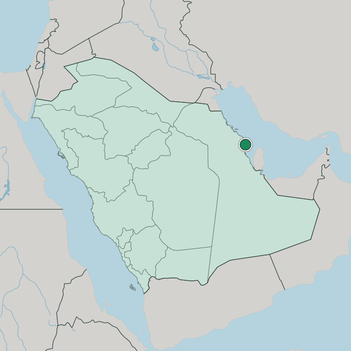 Map showing Khobar — In Saudi Arabia