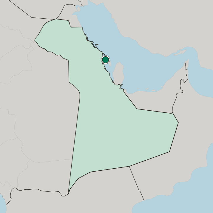 Map showing Thuqbah — In Eastern Province