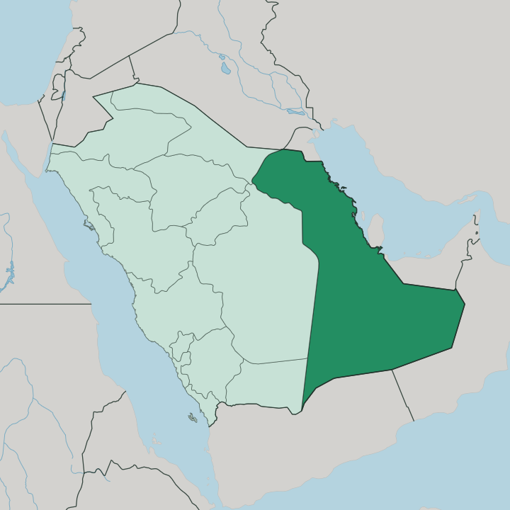 Map showing Eastern Province — In Saudi Arabia