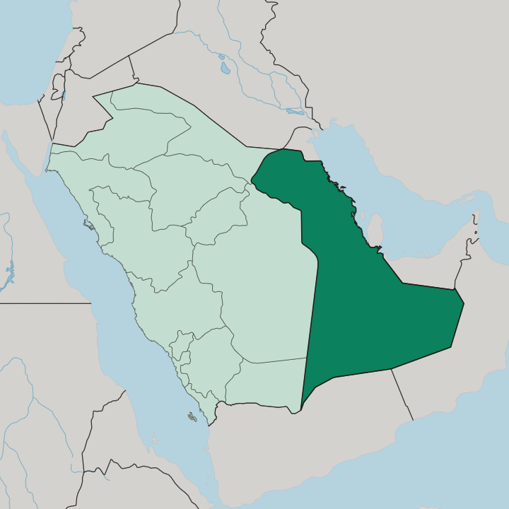 Map showing Eastern Province — In Saudi Arabia