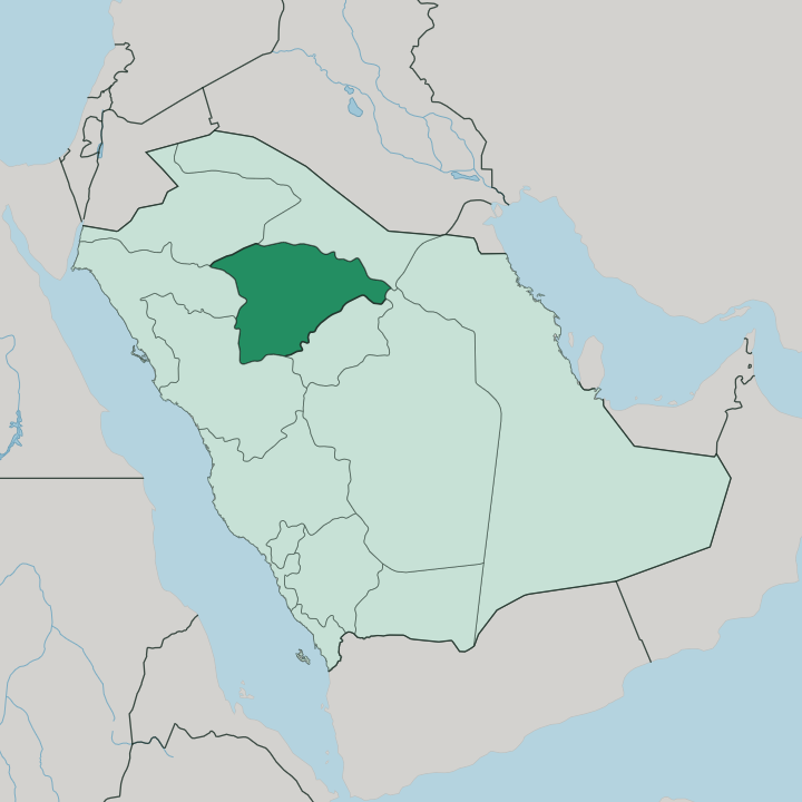 Map showing Ha'il Region — In Saudi Arabia