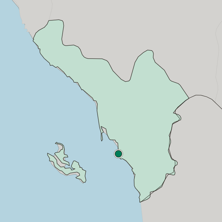 Map showing Jizan — In Jazan Region
