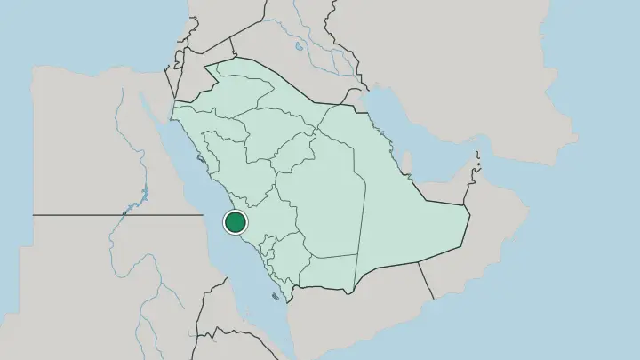 Map of Jeddah in Saudi Arabia