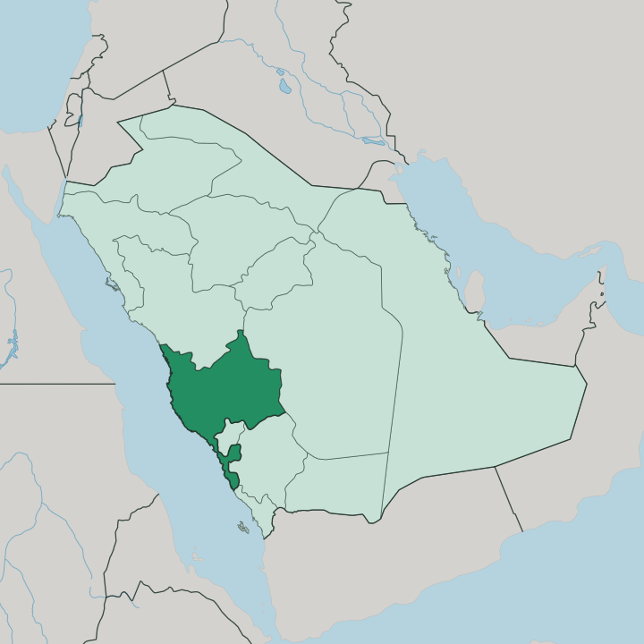 Map showing Mecca Region — In Saudi Arabia