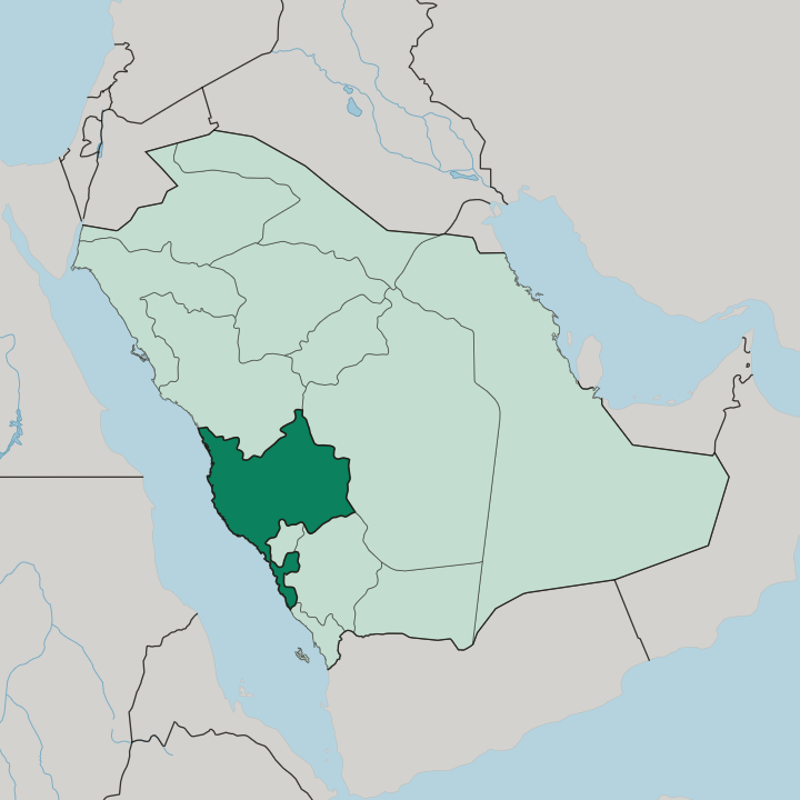 Map showing Mecca Region — In Saudi Arabia