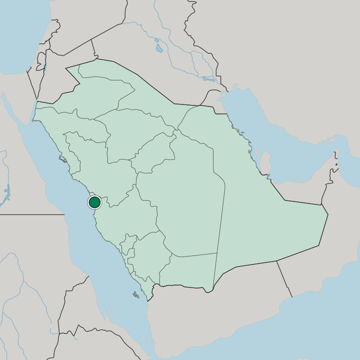 Map showing Rābigh — In Saudi Arabia