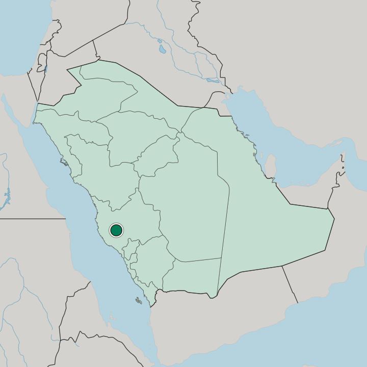Map showing Ta’if — In Saudi Arabia