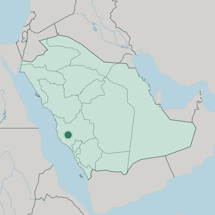 Map showing Ta’if — In Saudi Arabia
