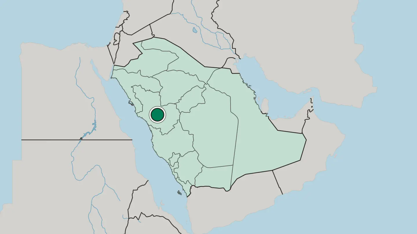 Map of Madinah in Saudi Arabia