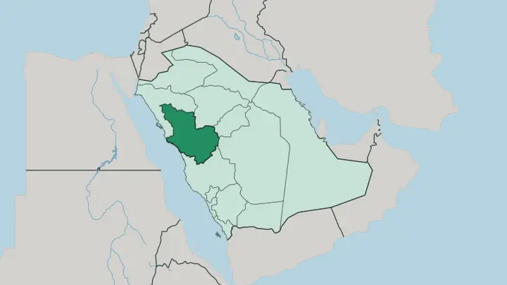Map of Medina Region in Saudi Arabia