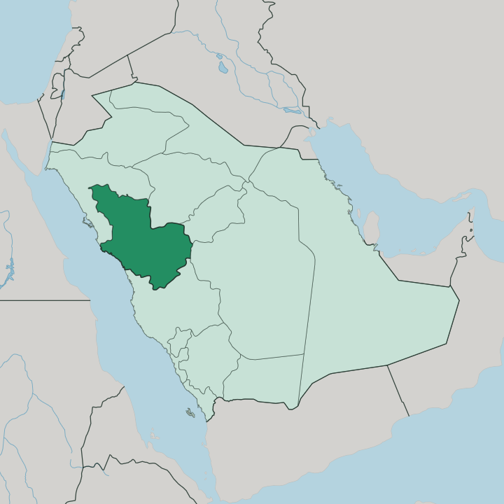 Map showing Medina Region — In Saudi Arabia