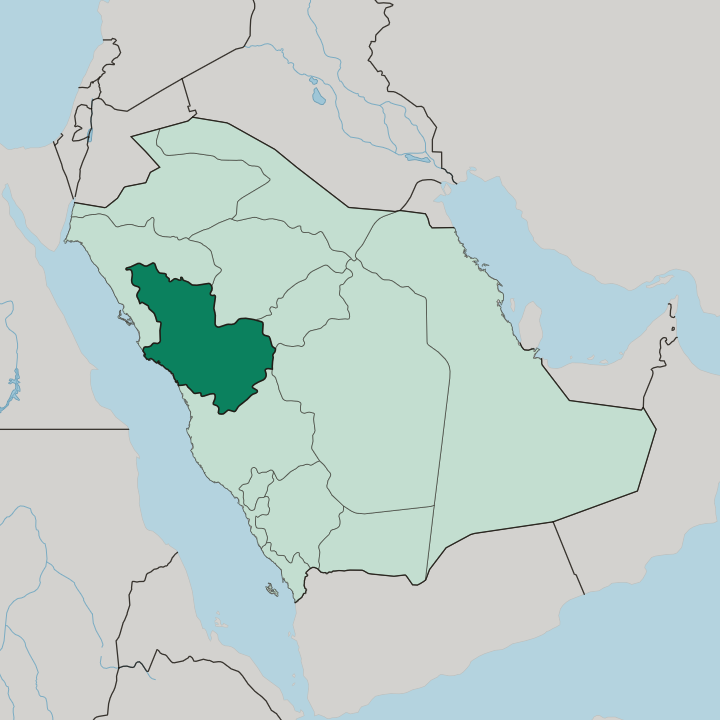 Map showing Medina Region — In Saudi Arabia