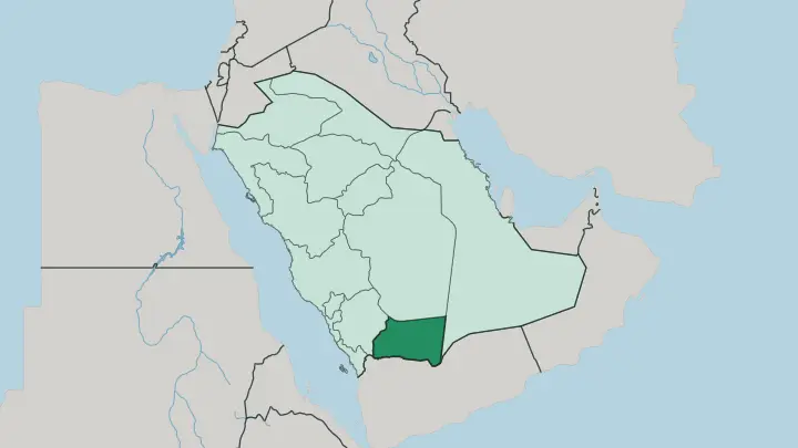 Map of Najran Region in Saudi Arabia