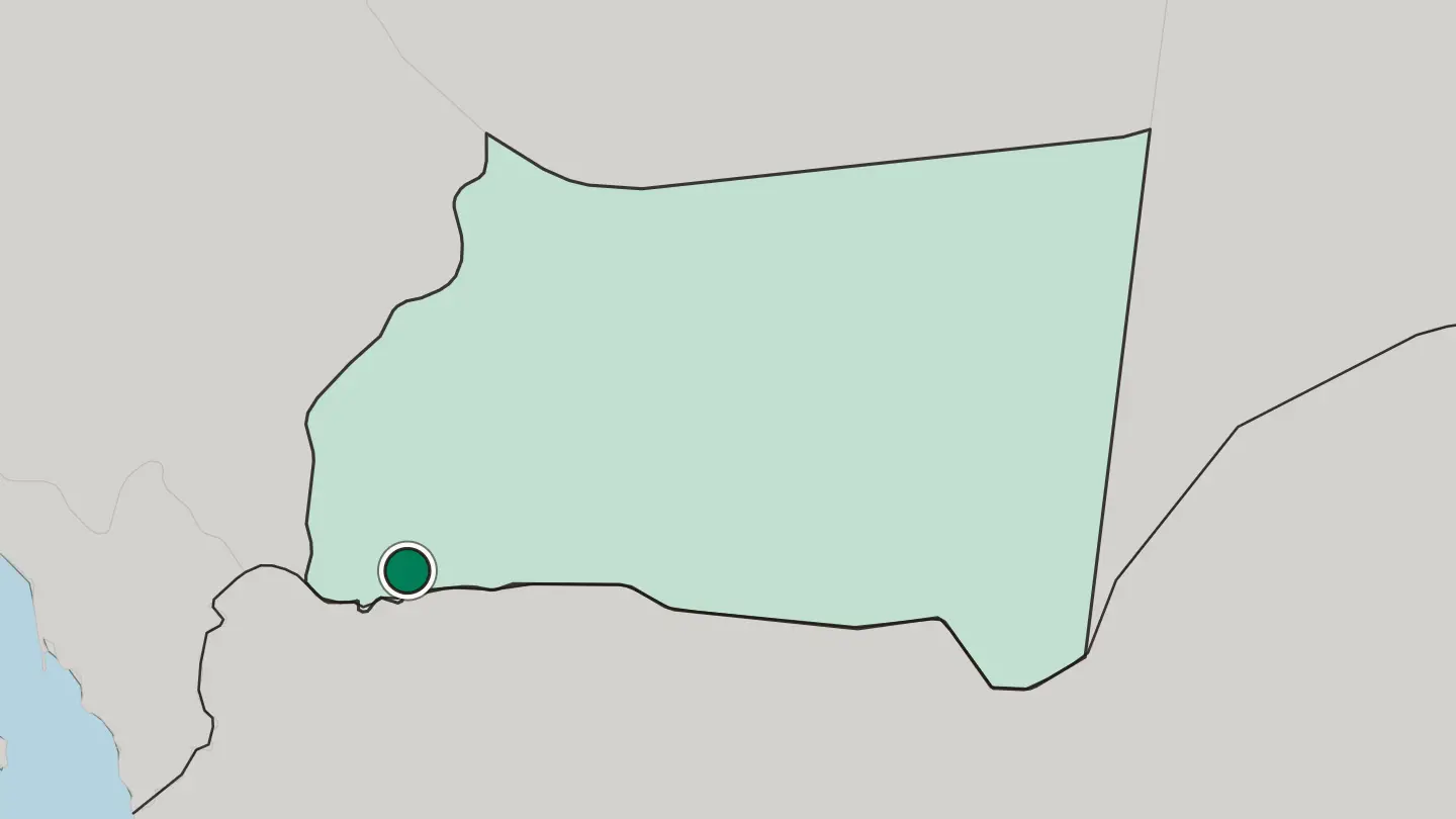 Map of Najrān in Saudi Arabia