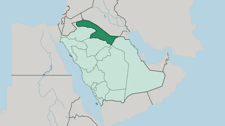 Map of Northern Borders Region in Saudi Arabia